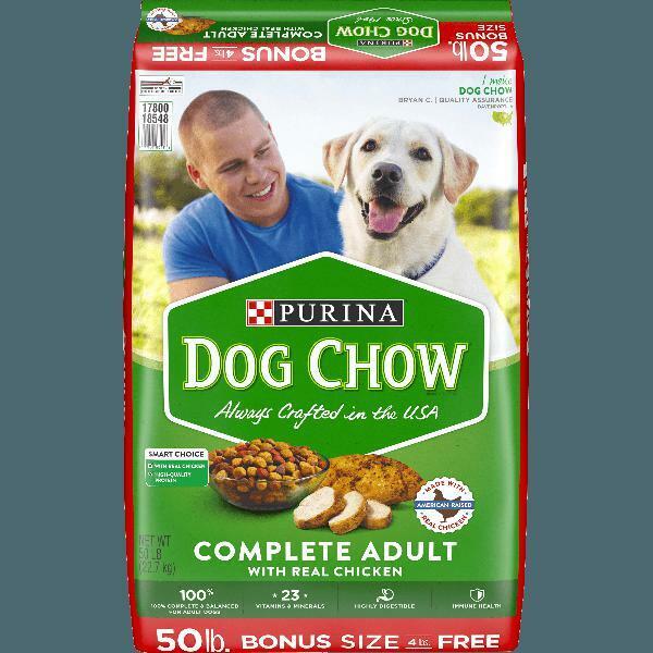 Purina Dog Chow Complete Dry Food Kibble 50 Lb. High Quality Protein ...
